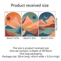 Nordic abstract landscape wall art set of 3 mountain prints, size 30x45cm each - Abstract Landscape (ATW057-YW) / Single 30x45cm Set of 3 Sheets