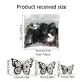 Set da 12 pezzi adesivi murali farfalle 3D neri traforati con guida taglie e dettagli - Set di Farfalle a Fiori Cavi (PY1516-YY)