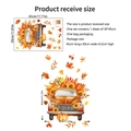 Autumn wall decals featuring a vintage orange truck with sunflowers, pumpkins, and maple leaves - Autumn Vintage Truck Pumpkin Sunflower Style (CT8033-NH)
