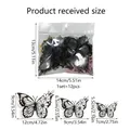 Set of 12 black 3D hollow butterfly wall stickers in three sizes for home wall decoration - Hollow Flower Butterfly Set (PY1516-YY)