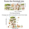 Muurstickers jungle dieren met apen en herten voor kinderkamer formaat 168x146cm - Cartoon Boom Aap Dier Stijl (MS2349-KQ) (30x90cm*4 Vellen)