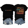 Detail of retro colorful lettering on black cotton t-shirt with soft knit texture - Black