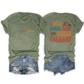 Front and back detail of a green SPEECH THERAPY slogan T-shirt with ripped denim shorts - Olive Green
