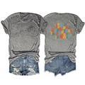 Detail van grijs T-shirt met de print 'It's a good day to protect airways' op rug - S / Donkergrijs (Zwarte print)