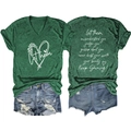 Ensemble d'été T-shirt Let Them Misunderstand pour femme et short en jean vieilli - Vert Vintage (Police Blanche)