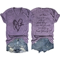 Tenue d'été femme avec t-shirt violet Let Them et short en jean bleu délavé - Violet (Police Noire)