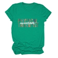 Close-up of Physical Therapist assistant slogan and leopard print pattern on green shirt - S / Dark Green
