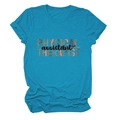 Detail of leopard print Physical Therapist Assistant text on sky blue cotton T-shirt - S / Lake Blue