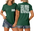 Détails avant et arrière du t-shirt vert foncé Twin Mama avec lettrage blanc - Vert Rétro (Police Blanche)