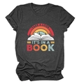 Detail of vintage book graphic print on charcoal heather short sleeve t-shirt - Black Heather Grey