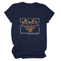 Close-up of Navy Blue T-shirt featuring a leopard heart and Free Spirit print - Navy Blue (White Text)