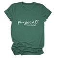 Close-up of Forest Green physical therapist t-shirt with white lettering and heart logo - S / Retro Green (White Font)