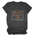 Close-up of leopard heart graphic print on dark grey cotton blend t-shirt detail - Heather Charcoal (White Text)