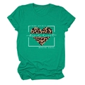 Close-up of green t-shirt with leopard print heart and Free Spirit Brave Soul slogan - Ink Green (White Text)