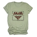 Detail of Free Spirit Kind Heart print on sage green cotton crewneck t-shirt - Olive Green (Black Text)