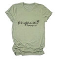 Sage green Physical Therapist t-shirt with heart graphic in a stylish crewneck design - S / Olive Green (Black Font)