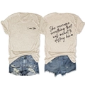 Beige graphic t-shirt with denim shorts showing front and back motivational print - Sand (Black Print)
