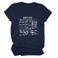 Detail of vintage library date due card print on a navy blue short sleeve cotton t-shirt - S / Navy Blue