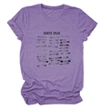 Detail of purple cotton t-shirt featuring a vintage library date due card graphic print - S / Deep purple