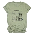 Detailed view of vintage date due slip print on a light green cotton crewneck t-shirt - S / Olive Green