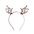 Sprankelende rode kerst rendiergewei hoofdband met zilveren lovertjes voor feestjes - Rood