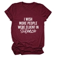 T-shirt bordeaux coupe ample à col rond avec citation blanche imprimée sur le devant - Rouge Vin (Police Blanche)