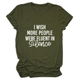 Détail du t-shirt en coton vert olive avec imprimé Silence et manches retroussées - Vert Armée (Police Blanche)