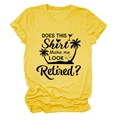 Détail d'un t-shirt d'été jaune avec graphismes de plage et texte humoristique en coton - S / Jaune