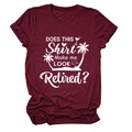 Détail de la citation humoristique et du motif tropical sur un t-shirt en coton bordeaux - S / Bordeaux