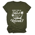 Détail du t-shirt en coton vert olive avec graphisme de palmier et cocktail de plage - S / Vert Militaire