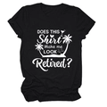 T-shirt noir en coton avec citation retraite et imprimé graphique d'île tropicale - S / Noir