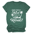Détail du tissu du t-shirt vert chiné avec graphique de palmier et de retraite - S / Vert Vintage