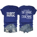 Front and back detail of blue 'Nurse' t-shirt with Mother Baby slogan print - S / Vintage Blue