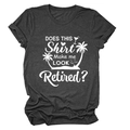 Détail du t-shirt gris chiné avec texte humoristique blanc et motif de palmier - S / Gris Chiné Noir