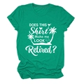 Détail du tissu chiné vert et de l'imprimé palmier blanc sur le t-shirt décontracté - S / Vert Foncé