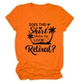 Détail du t-shirt orange avec imprimé graphique de cocotier et de cocktail - S / Orange