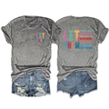 Viste frontale e posteriore della t-shirt grigia con stampa colorata Let Them Misunderstand You - S / grigio scuro