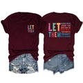 Détail du t-shirt bordeaux avec imprimé et short en jean bleu délavé avec déchirures - Bordeaux