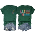 Détail d'un t-shirt vert imprimé et d'un short en jean déchiré pour femmes - Vert Vintage