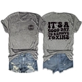 Completo t-shirt grigia e pantaloncini denim con stampa Good Day To Remove Toxins - S / Grigio scuro (Stampa nera)