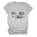 Détail du tissu de qualité et de l'imprimé Physical Therapy coloré sur le t-shirt gris - Gris Clair (Lettres Noires)