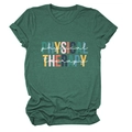 Détail de l'imprimé Physical Therapy sur t-shirt à manches courtes vert foncé - Vert Vintage (Lettres Blanches)