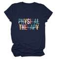T-shirt bleu marine à manches courtes avec lettrage Physical Therapy multicolore - Bleu Marine (Lettres Blanches)