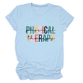 Détail du t-shirt en coton bleu clair avec imprimé graphique physical therapy coloré - Bleu Clair (Lettres Noires)