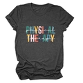 Détail de l'imprimé Physical Therapy sur T-shirt gris anthracite à manches courtes - Gris Chiné (Lettres Blanches)