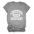 Λεπτομέρεια γκρι Certified Nursing Assistant T-shirt με μαλακή vintage υφή υφάσματος - S / Σκούρο Γκρι (Λευκή Γραμματοσειρά)