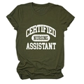 Olive green short sleeve T-shirt for Certified Nursing Assistant in a flat lay view - Army Green (White Font)