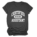 Flat lay of a dark grey t-shirt with white Certified Nursing Assistant graphic print - Heather Gray (White Font)