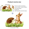 Oil painting style animal wall stickers featuring rabbits and hedgehogs for home decor - Watercolor Cartoon Animals (MS8557-NH) / 30*60cm