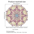 Grand sticker mural lotus mandala 90x90cm lot de 3 feuilles pour déco murale - Mandala Rétro Violet Jaune (MJ003-YW)